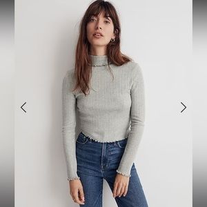 Madewell Ribbed Long Sleeve Turtleneck Crop Top NWOT